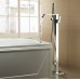 Chrome Finished Freestanding Tub Filler Floor Standing Bathtub Faucet Waterfall Widespread Pullout spray Handshower Included - B074NR2NTV